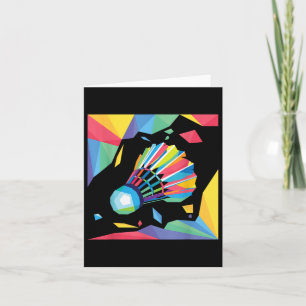Farbenfrohe Shuttle - Birdie Badminton Player Spor Karte