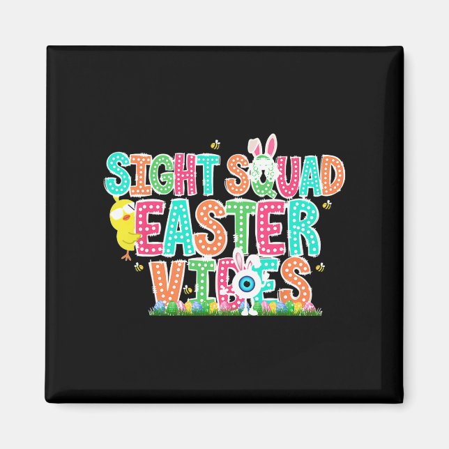 Farbenfrohe Sight Squad Oaster Vibes Optometrisch  Magnet (Vorne)