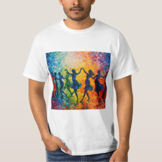Farbenfrohe Silhouetten tanzen T-Shirt