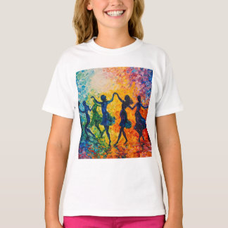 Farbenfrohe Silhouetten tanzen T-Shirt