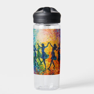 Farbenfrohe Silhouetten tanzen Trinkflasche
