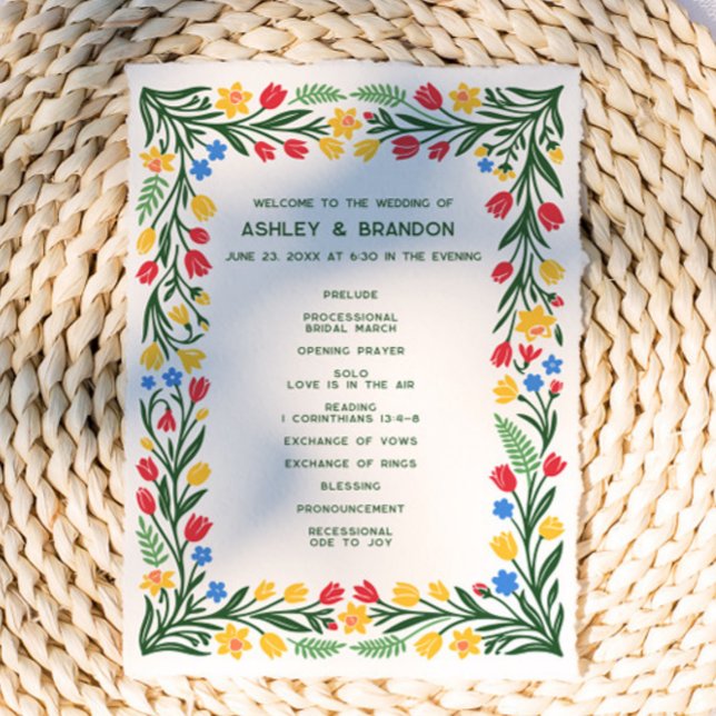 Farbenfrohe skandinavische Wildblumen-Hochzeit Programm (Von Creator hochgeladen)