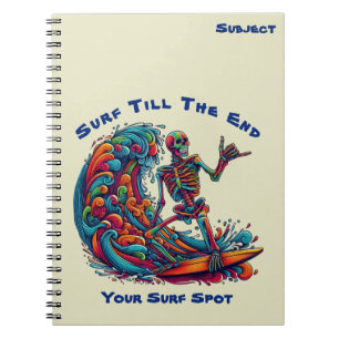 Farbenfrohe Skelettsurfer- Notebook Notizblock