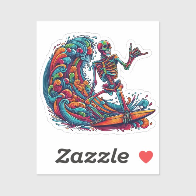 Farbenfrohe Skelettwanderung Aufkleber (Blatt)