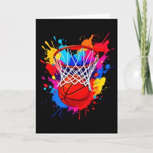 Farbenfrohe Sketll-Farbspritzer-Tie-Dye-Hoop-Netz- Karte