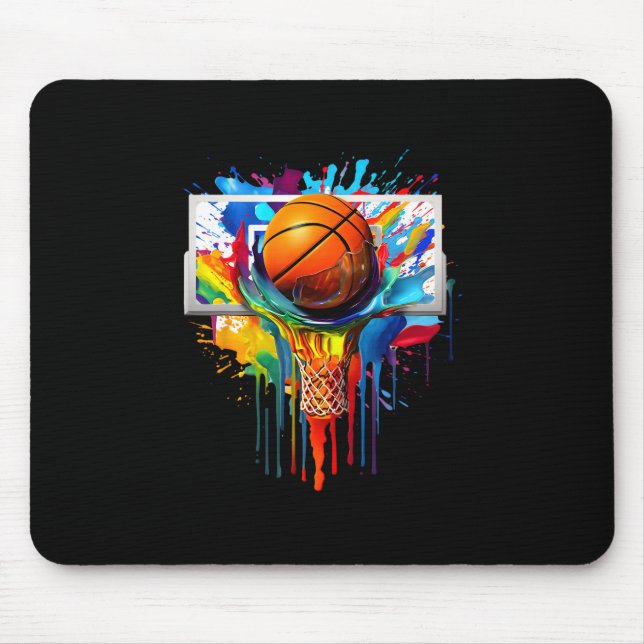 Farbenfrohe Sketll Tie Dye Farbspritzer Hoop Netz  Mousepad (Vorne)