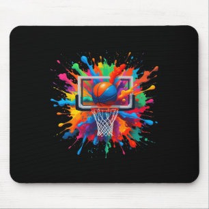 Farbenfrohe Sketll-Tie-Dye-Reifen-Netz-Slam-Dunk-S Mousepad