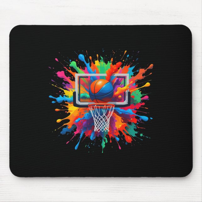 Farbenfrohe Sketll-Tie-Dye-Reifen-Netz-Slam-Dunk-S Mousepad (Vorne)