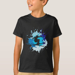 Farbenfrohe Skiausrüstung Nordischer Skifahrer Ski T-Shirt