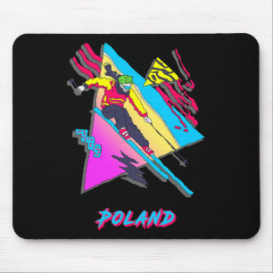 Farbenfrohe Skier Grafik Kunstwerk Polen Skifahren Mousepad