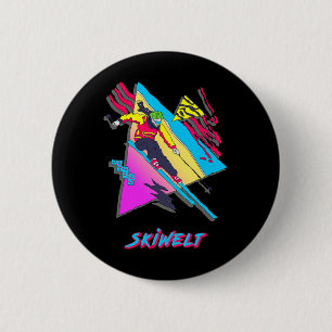 Farbenfrohe Skiwelt Abenteuer Design Skifahren Button