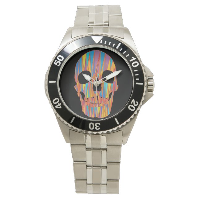 Farbenfrohe Skull Watch Armbanduhr (Vorderseite)
