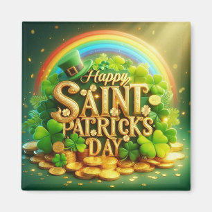 Farbenfrohe, skurrile Rainbow St. Patrick's Day Magnet