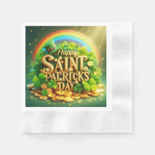 Farbenfrohe, skurrile Rainbow St. Patrick's Day Serviette