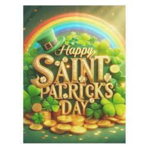 Farbenfrohe, skurrile Rainbow St. Patrick's Day Tischdecke