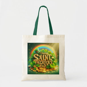 Farbenfrohe, skurrile Rainbow St. Patrick's Day Tragetasche