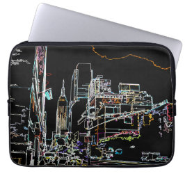 Farbenfrohe Skyline in Manhattan Laptopschutzhülle