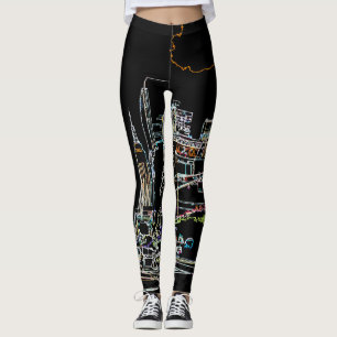Farbenfrohe Skyline in Manhattan Leggings