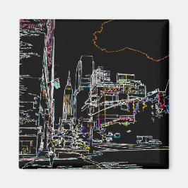 Farbenfrohe Skyline in Manhattan Magnet