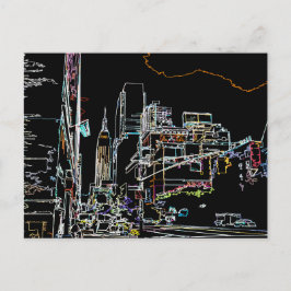 Farbenfrohe Skyline in Manhattan Postkarte
