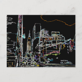 Farbenfrohe Skyline in Manhattan Postkarte