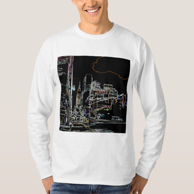 Farbenfrohe Skyline in Manhattan T-Shirt (Vorderseite)