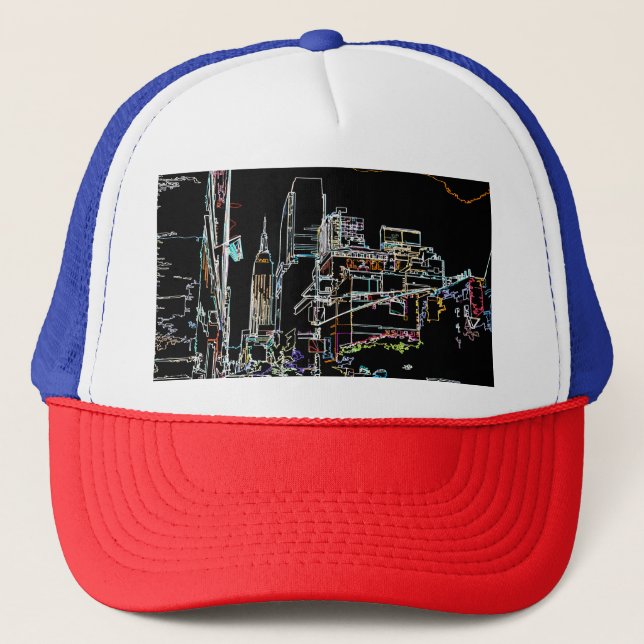 Farbenfrohe Skyline in Manhattan Truckerkappe (Vorderseite)
