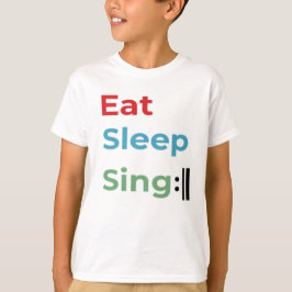 Farbenfrohe Sleep Sing Repeat Music Spaß T-Shirt