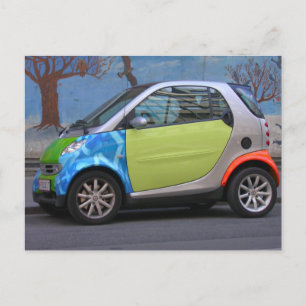 Farbenfrohe Smart Car Postkarte