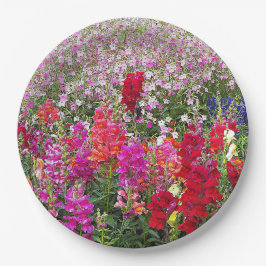 Farbenfrohe Snapdragon Garden Pappteller