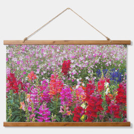 Farbenfrohe Snapdragon Garden Wandteppich Mit Holzrahmen