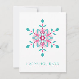 Farbenfrohe Snowflake Happy Holidays Custom Feiertagskarte
