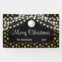 Farbenfrohe Snowflake String Lights Schwarzes Weih