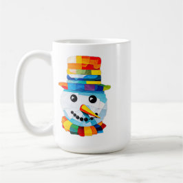 Farbenfrohe Snowman Tissue Paper Art Christmas Kaffeetasse