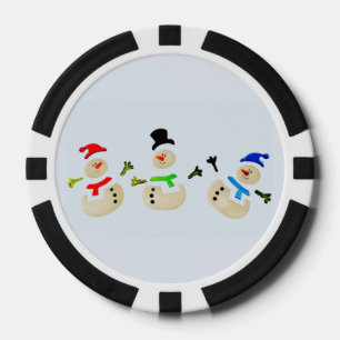 Farbenfrohe Snowman Weihnachtsfeier Pokerchips