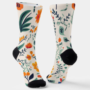 Farbenfrohe Socken mit einem Blumenmuster aus Oran