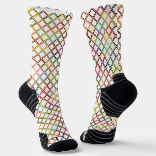 Farbenfrohe Socken mit einem lebendigen Diamantmus