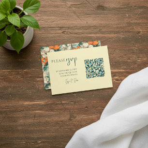 Farbenfrohe Sommer-Blume QR-Code, Hochzeitsszenari Begleitkarte