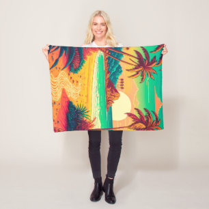 Farbenfrohe Sommer Tropical Beach Landschaftsbild  Fleecedecke