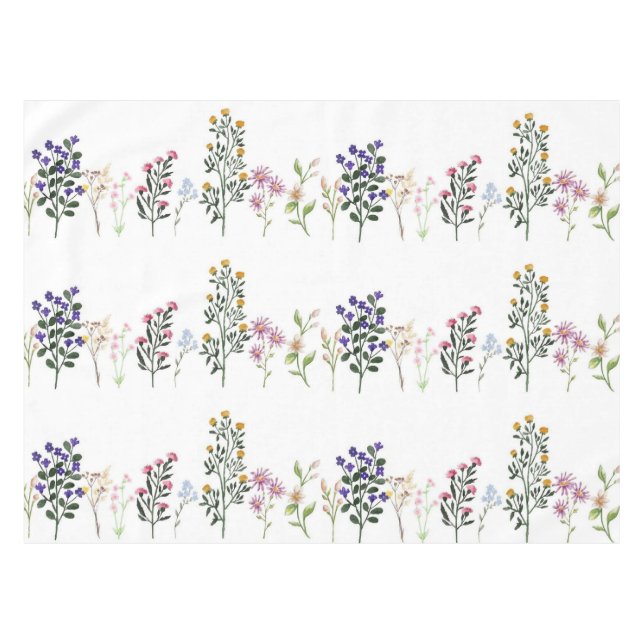 Farbenfrohe Sommer-Wildblume-Muster Tischdecke (Vorderseite (Horizontal))