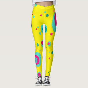 Farbenfrohe Sommerblasen Punkte Gelb Frische Muste Leggings