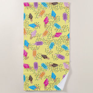 Farbenfrohe Sommereis Creme Ice Pops Muster Strandtuch