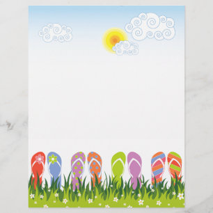 Farbenfrohe Sommerflip Flops Spaß im Sonnengarten Flyer