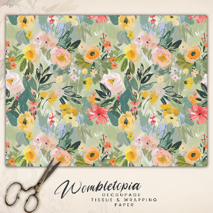 Farbenfrohe Sommerfloralfarben-Pfirsichfarben-Deko Seidenpapier