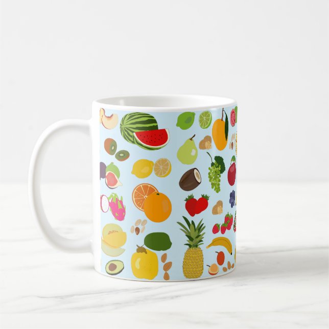 Farbenfrohe Sommerfruchtmuster Kaffeetasse (Links)
