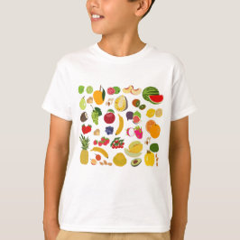 Farbenfrohe Sommerfruchtmuster T-Shirt