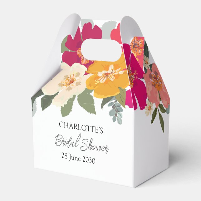 Farbenfrohe Sommergarten Helle Blumendusche Geschenkschachtel (Vorderseite)