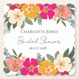 Farbenfrohe Sommergarten Helle Blumendusche Untersetzer