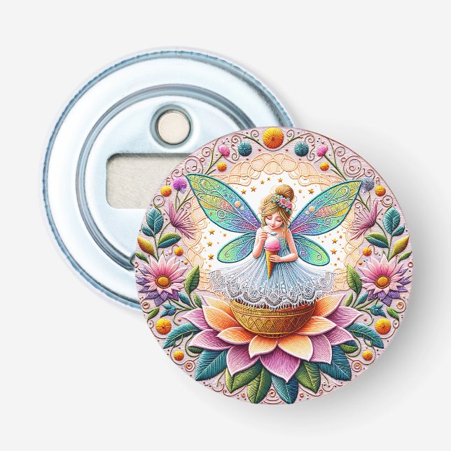 Farbenfrohe Sommerkleidung Blume und Eiscreme Flaschenöffner (Vorderseite)