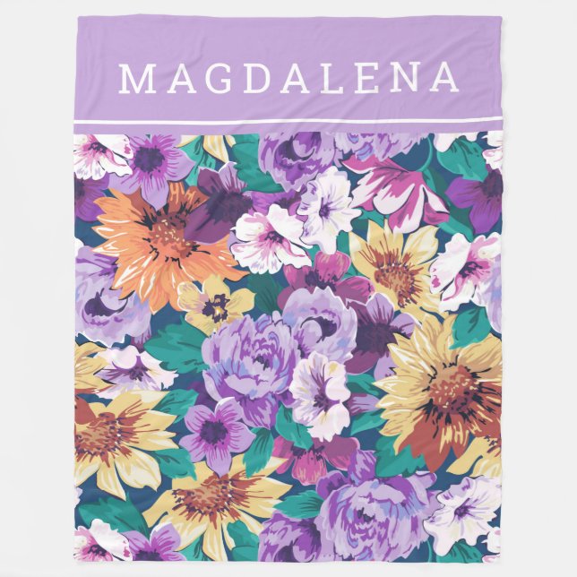 Farbenfrohe Sommerkollektion der Blume Fleecedecke (Vorderseite)